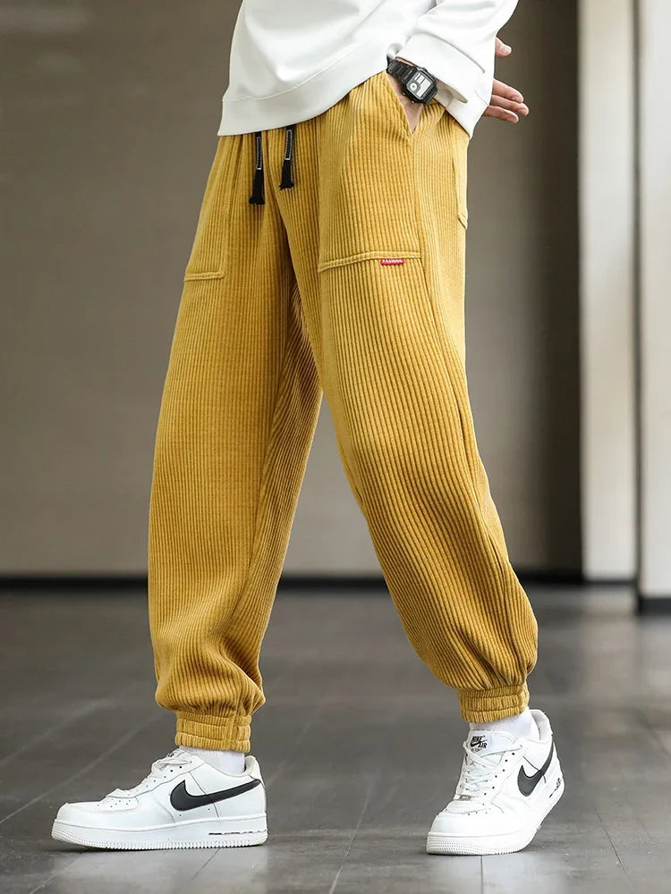 2024 New Autumn/Winter Corduroy Sweatpants - Men's Baggy Joggers with Streetwear Vibes