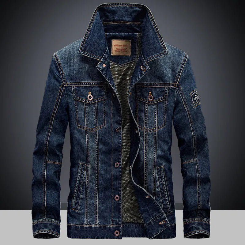 Trendy Men's Plus Size Denim Jacket 🌍