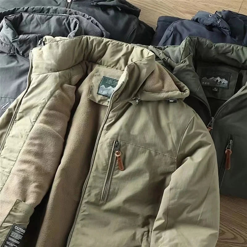 Men's Casual Tactical Warm Jacket - Thick Padded Outdoor Coat for Autumn & Winter