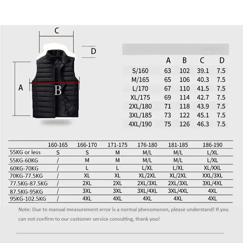 Sleeveless Cotton-Padded Vest - Stand Collar Winter Warmth Vest Jacket