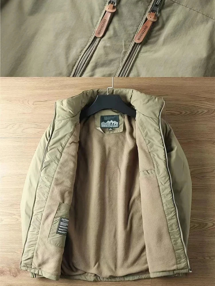 Men's Casual Tactical Warm Jacket - Thick Padded Outdoor Coat for Autumn & Winter