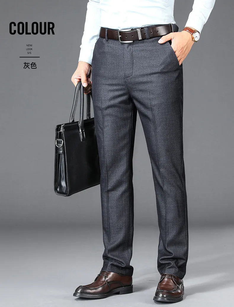 Executive Fit: Classic High-Waist Suit Trousers 👔 Men’s Office Essentials