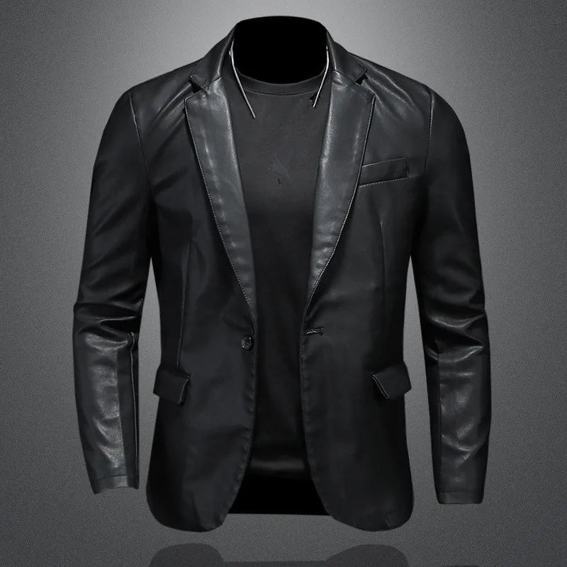 Slim Fit PU Leather Motorcycle Jacket