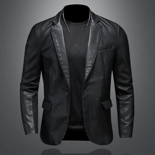 Slim Fit PU Leather Motorcycle Jacket