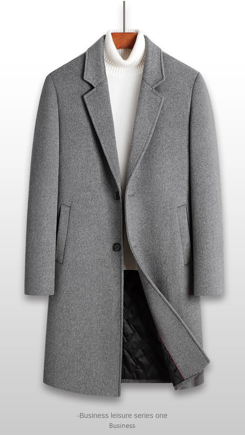 Classic Woolen Blend Overcoat 🧥 Men's Autumn & Winter Suit Collar Coat