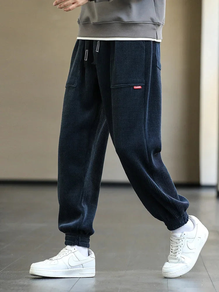 2024 New Autumn/Winter Corduroy Sweatpants - Men's Baggy Joggers with Streetwear Vibes