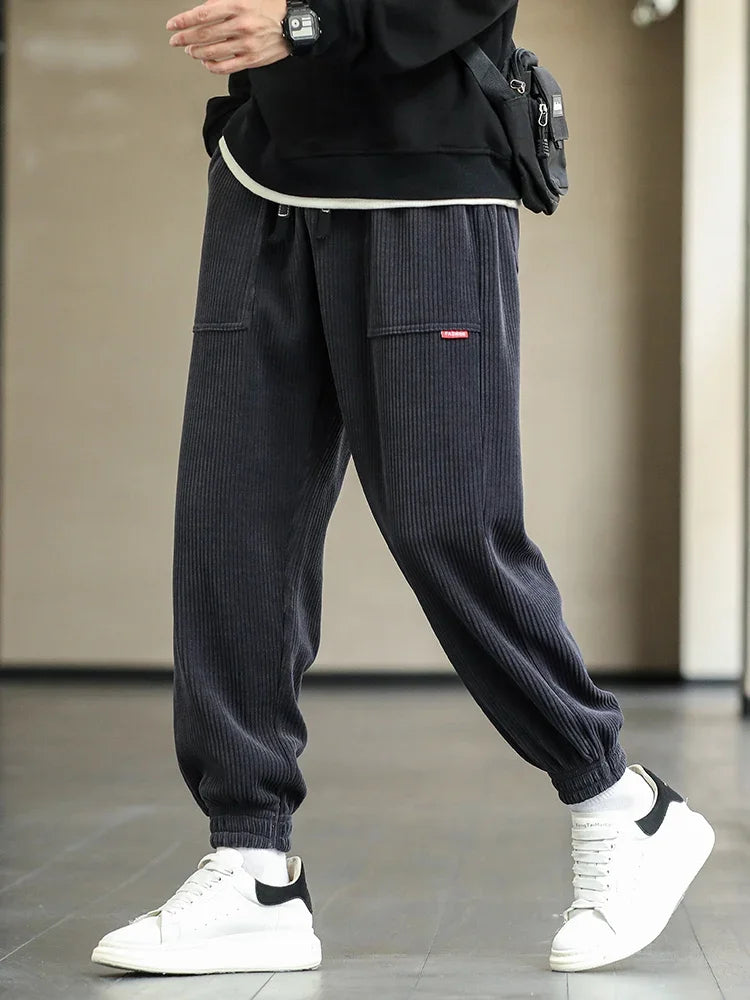 2024 New Autumn/Winter Corduroy Sweatpants - Men's Baggy Joggers with Streetwear Vibes