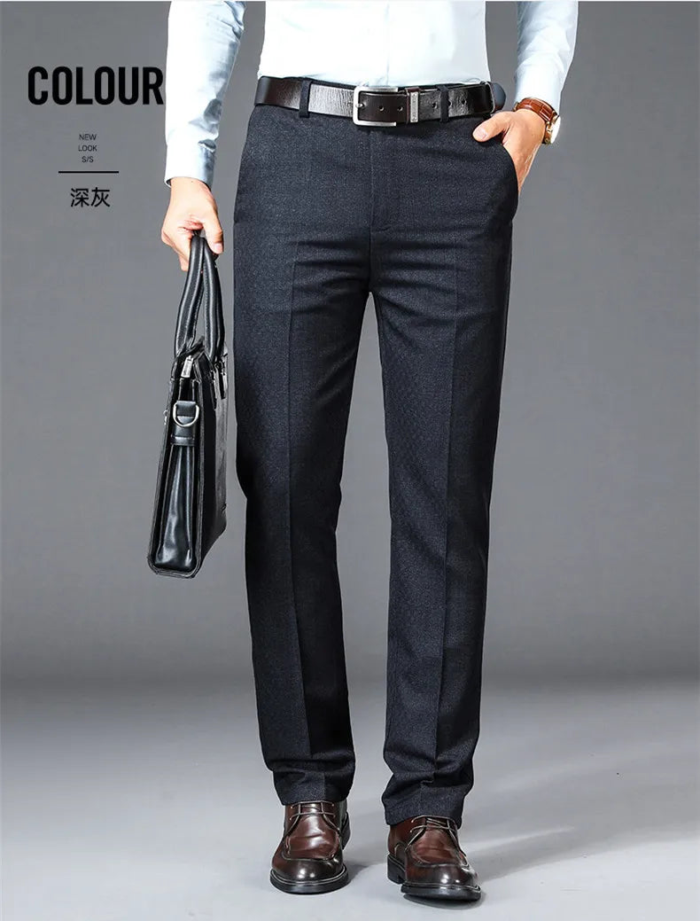 Executive Fit: Classic High-Waist Suit Trousers 👔 Men’s Office Essentials