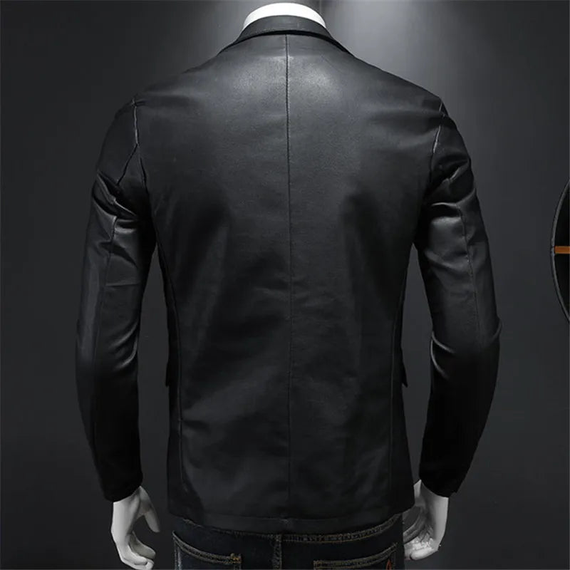 Slim Fit PU Leather Motorcycle Jacket