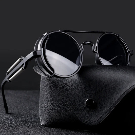 Vintage Punk Round Frame Sunglasses