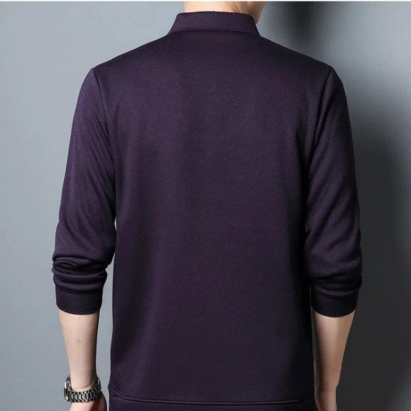 Layered Style Polo Shirt 🌟 Men's Casual Long Sleeve Fake Two-Piece Design