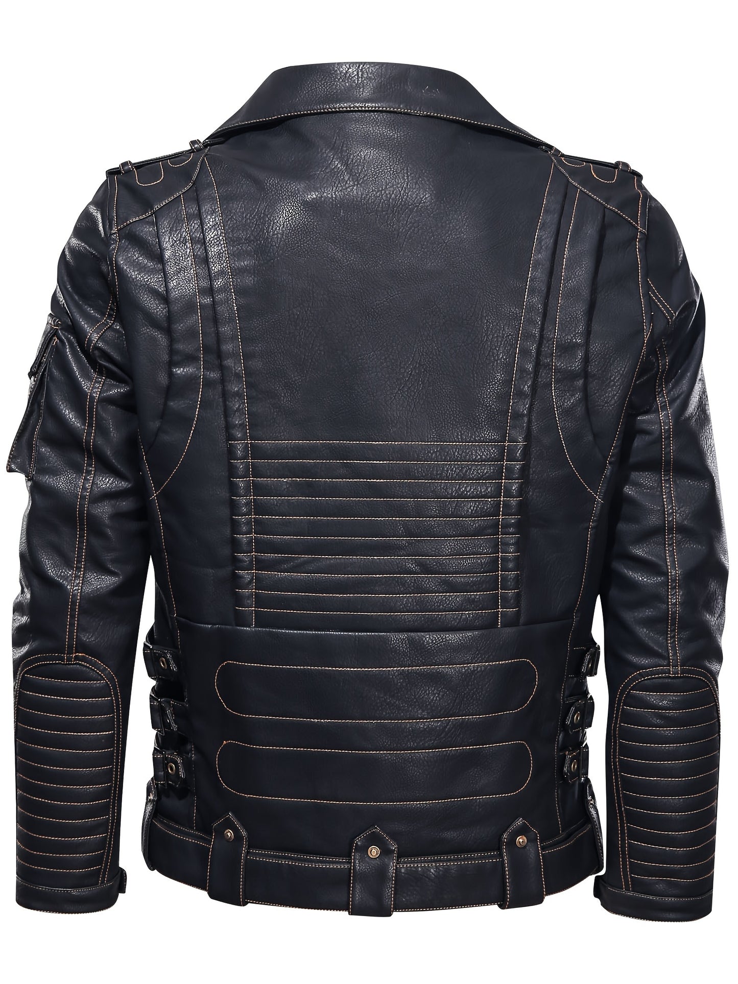 Men's Multi-Pocket PU Leather Jacket 🧥🖤