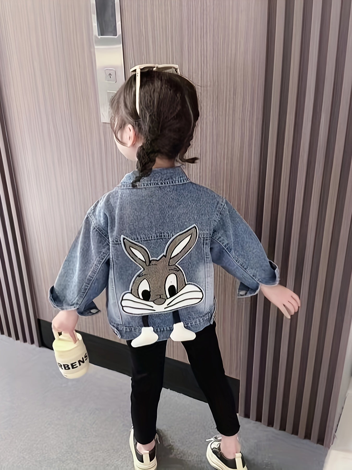 Girls Cartoon 3D Bunny Loose Fit Denim Jacket 🐰💖