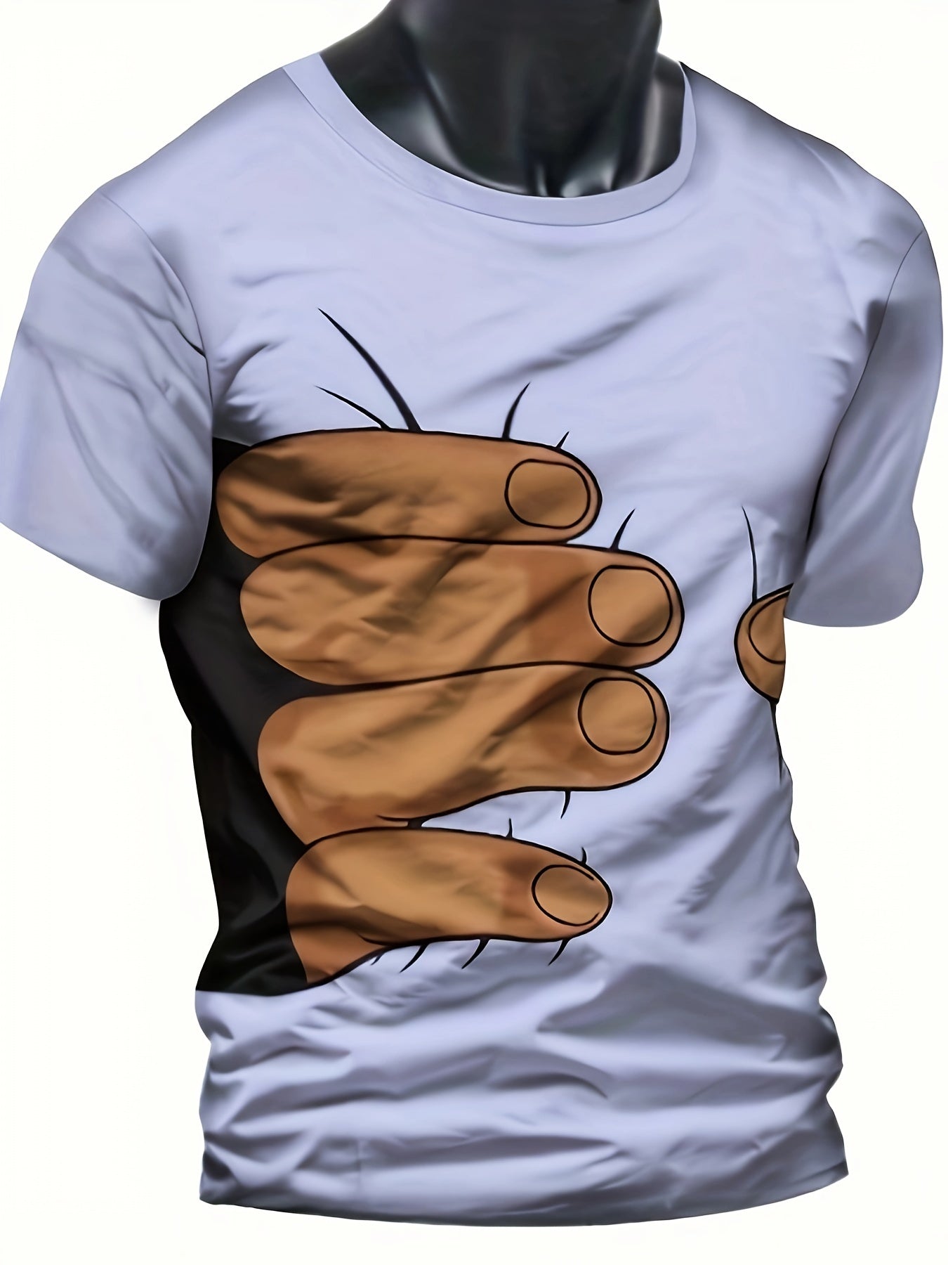 🖐️ Men's 3D Finger Grip Graphic Print T-Shirt 👕