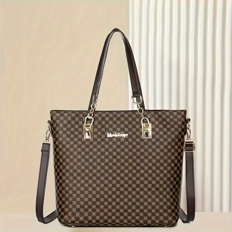 👜 6pcs/set Classic Plaid Pattern Hand Bag Set