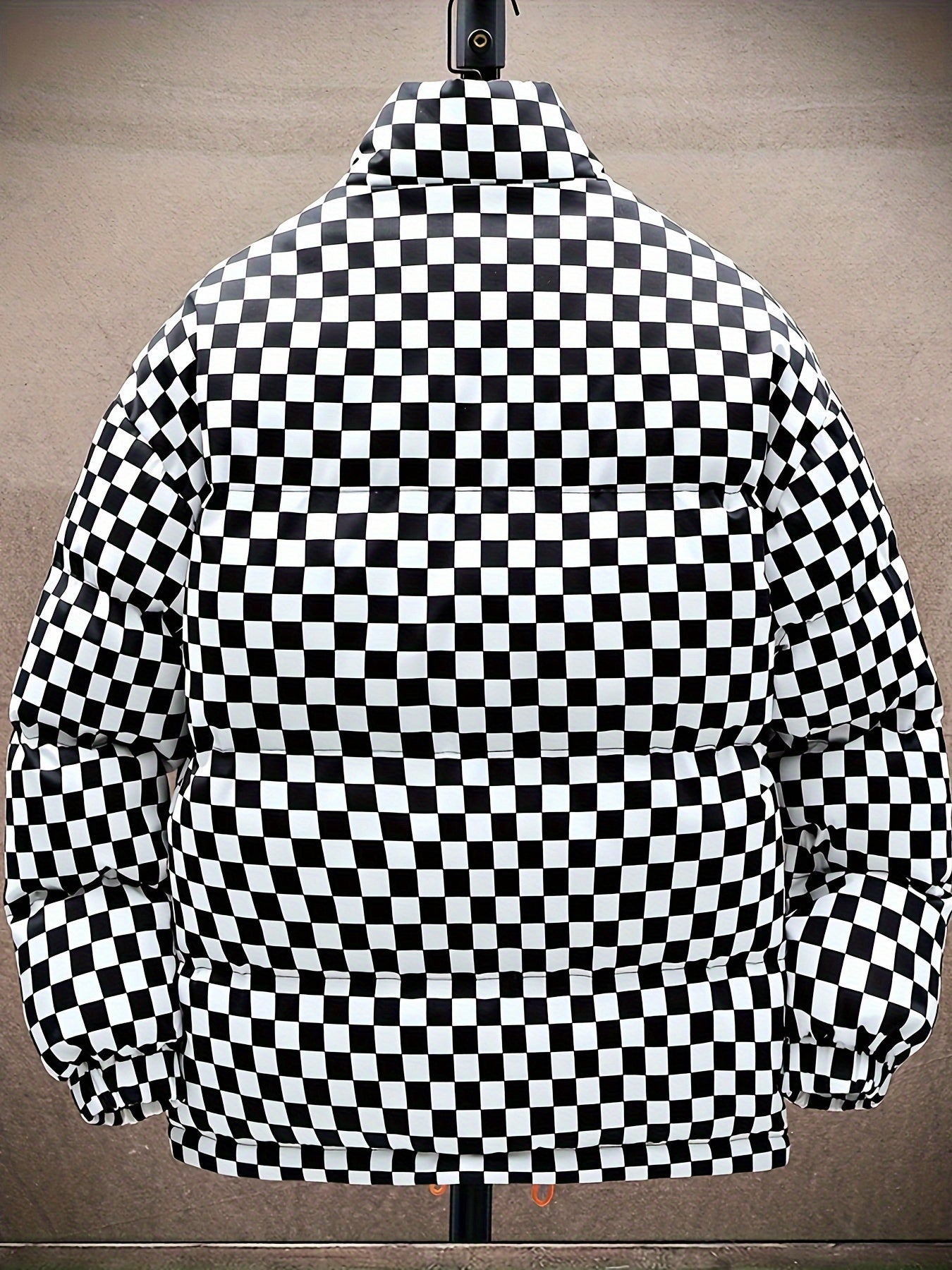 🧥 "Urban Explorer" Checkered Puffer Coat 🌆