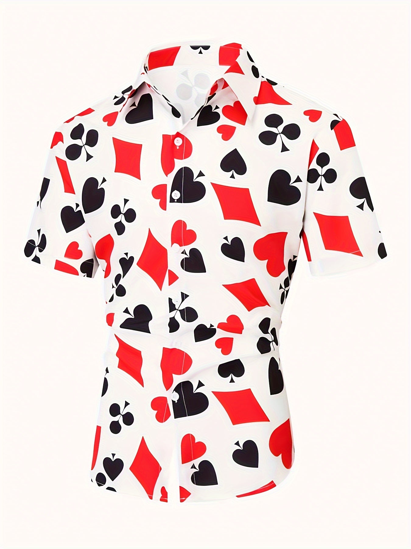 ♠️ Ace Style: Poker Cards Print Lapel Shirt 🎲