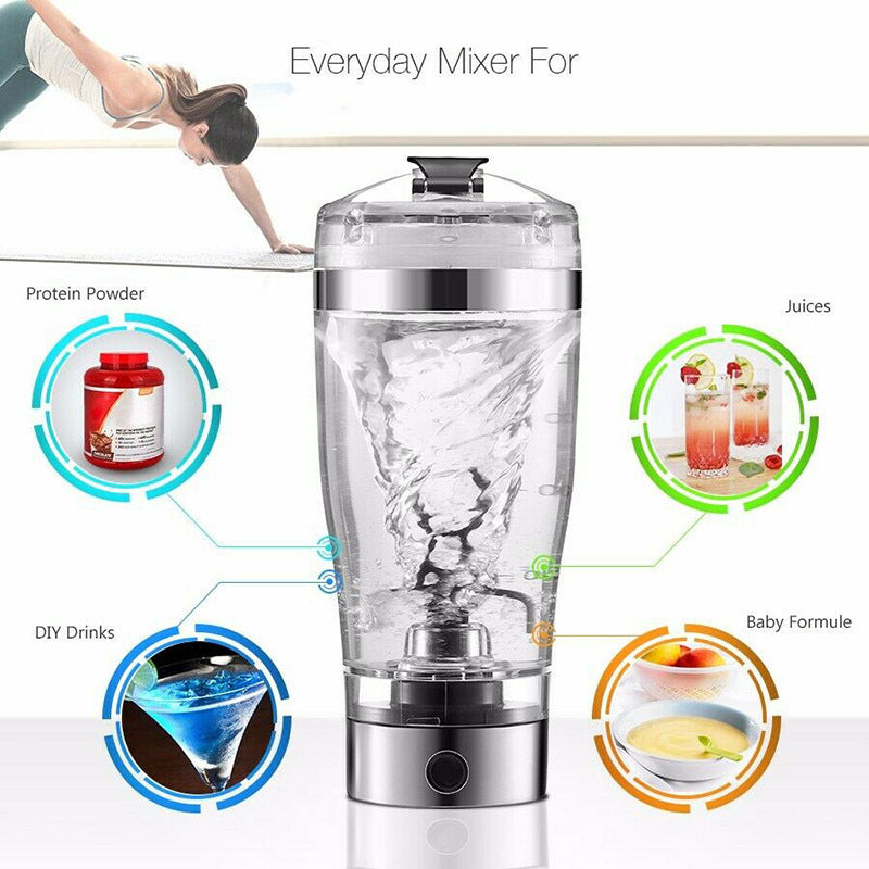 Power Mix USB Electric Protein Shake Blender: Sports and Fitness Charging Shaker Cup