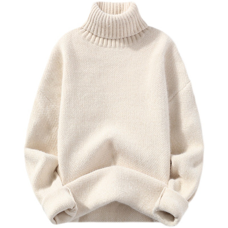 Autumn And Winter Thickened Mink-like Wool Korean Style Trendy Solid Color Casual Turtleneck Knitwear Sweater