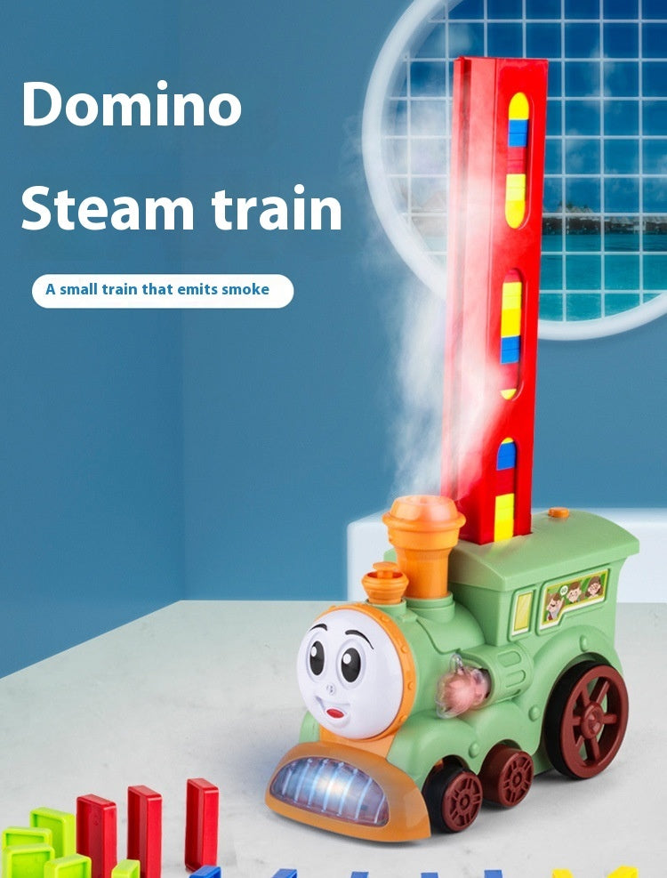 Domino Train Automatic Delivery Card With Spray Smoke Luminous Band Music