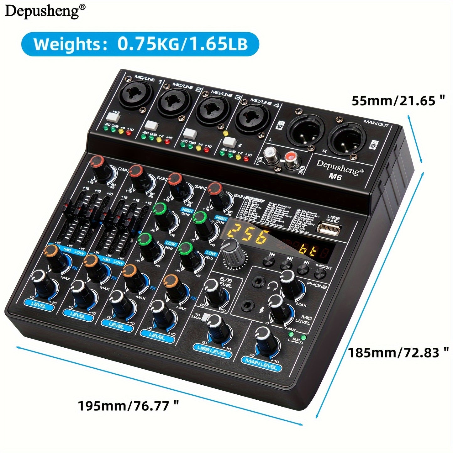 G6 Portable Mixing Console - Your Ultimate 6-Channel DJ Sound Controller