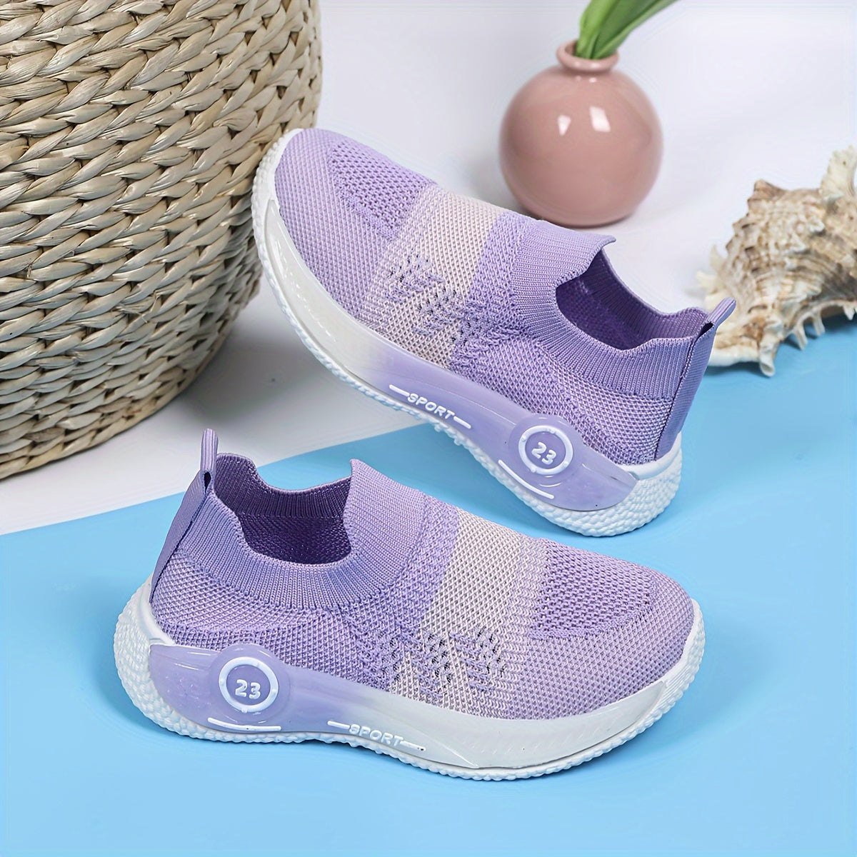 🌀 Kids' Geometric Pattern Slip-On Sneakers