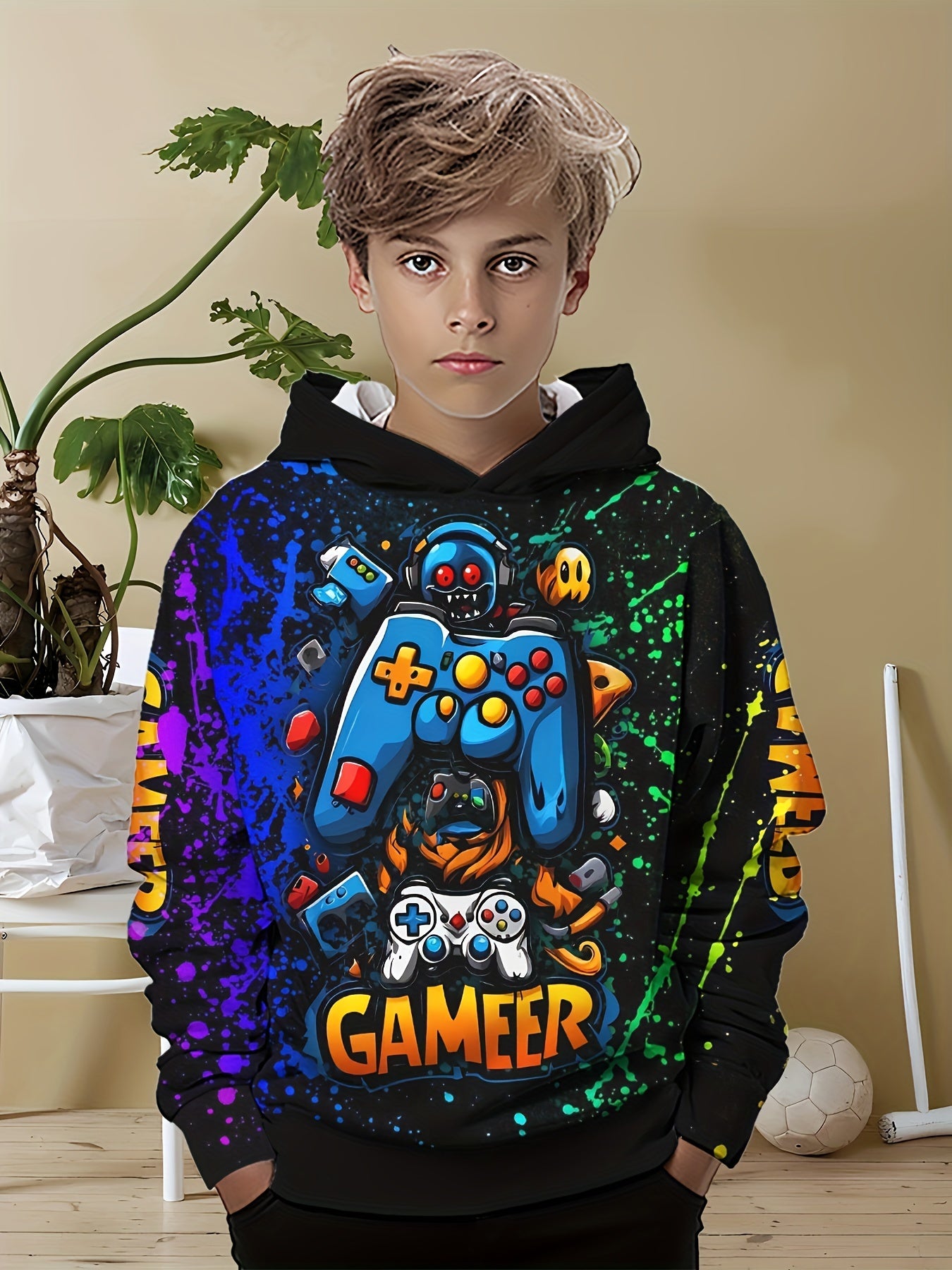 🎮 Boys' Cool Gamer Hoodie