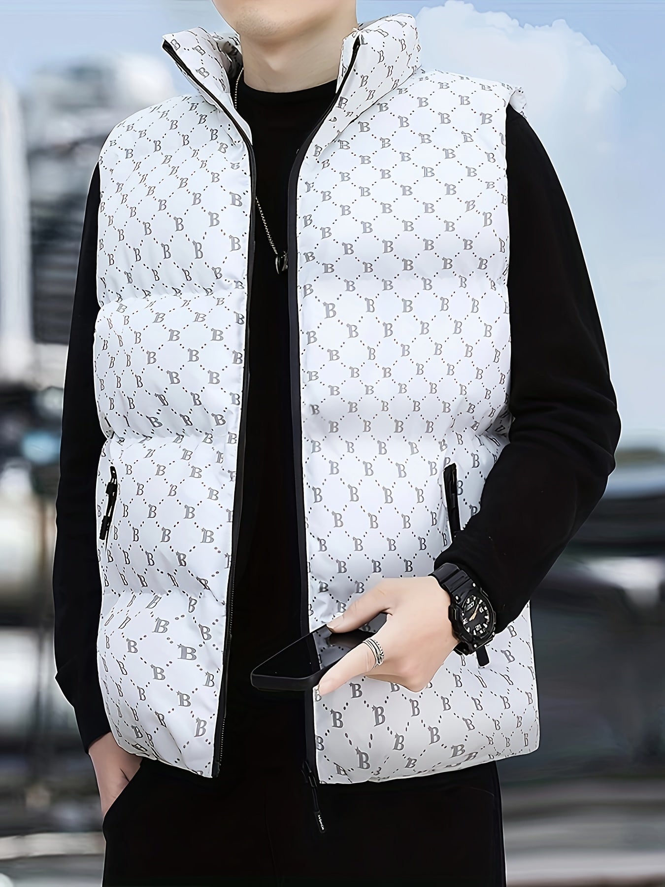 Letter Print Winter Padded Vest ❄️