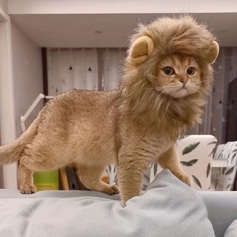 🦁 Roar Power Cat Hat: Adorable Lion Costume 👑