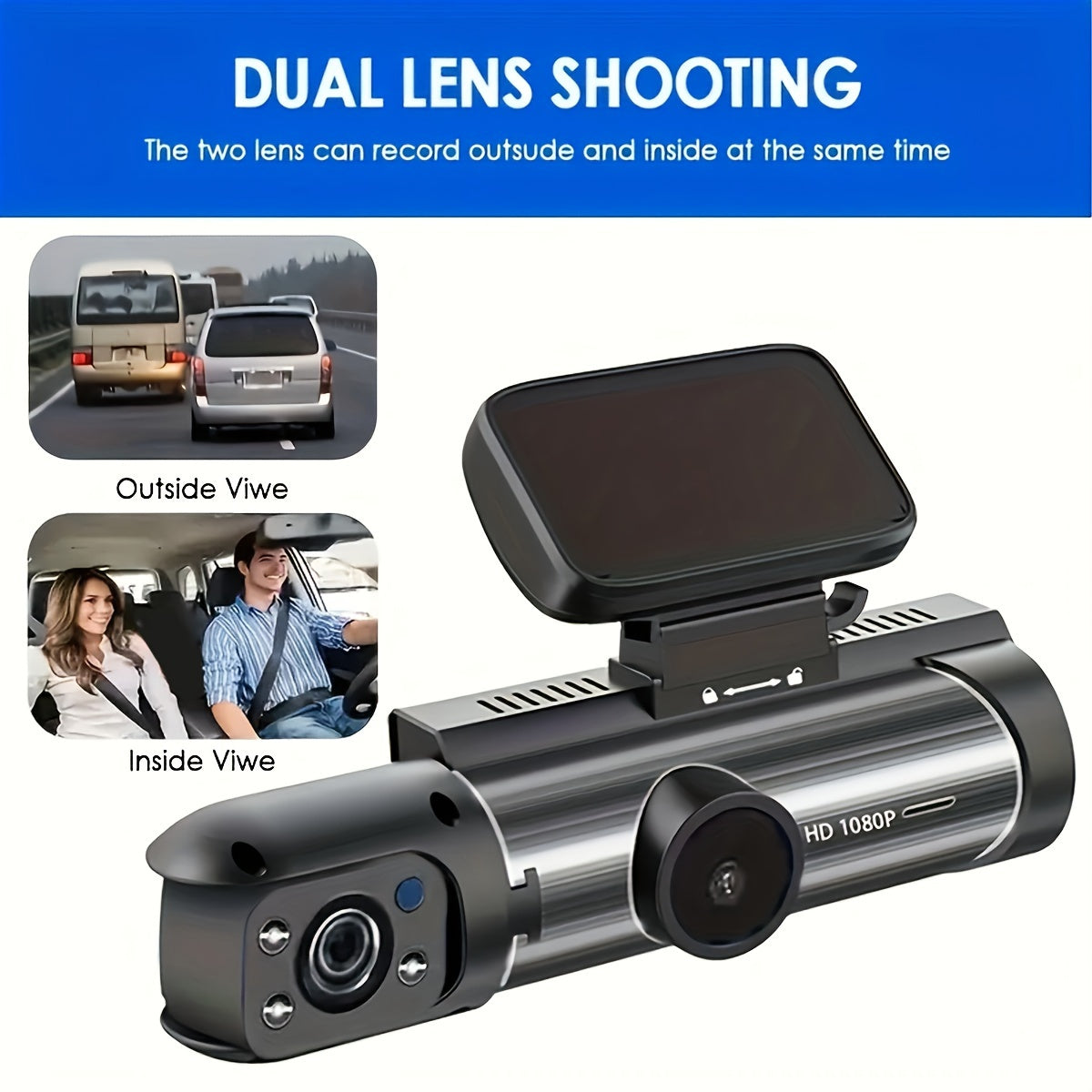 Vision Guard 1080P Dual Camera Dash Cam