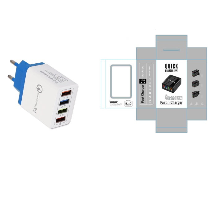 Swift Charge 4-Port USB Wall Charger: Quick Charge 3.0 Adapter