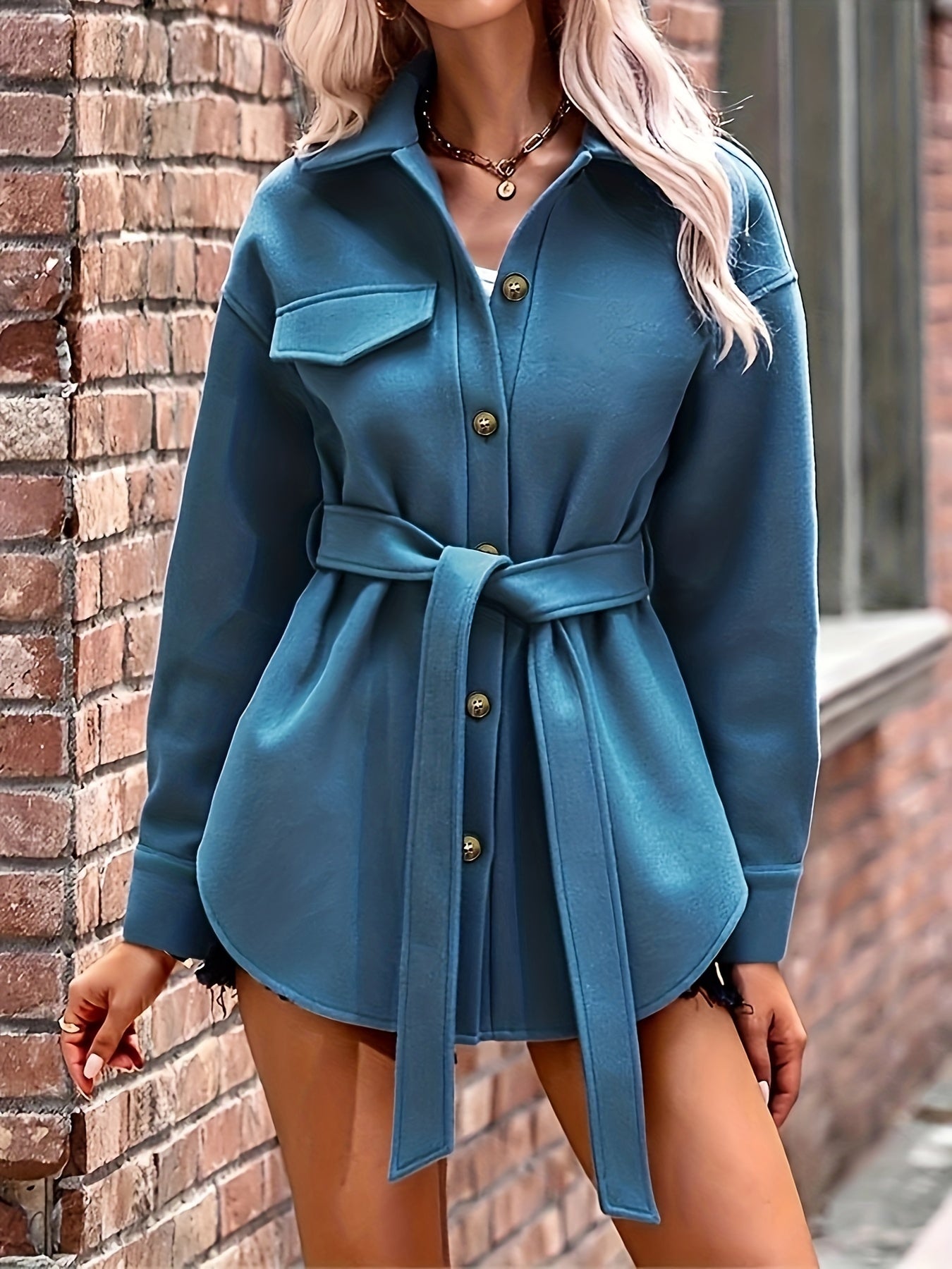 Button Front Solid Coat ❄️🧥