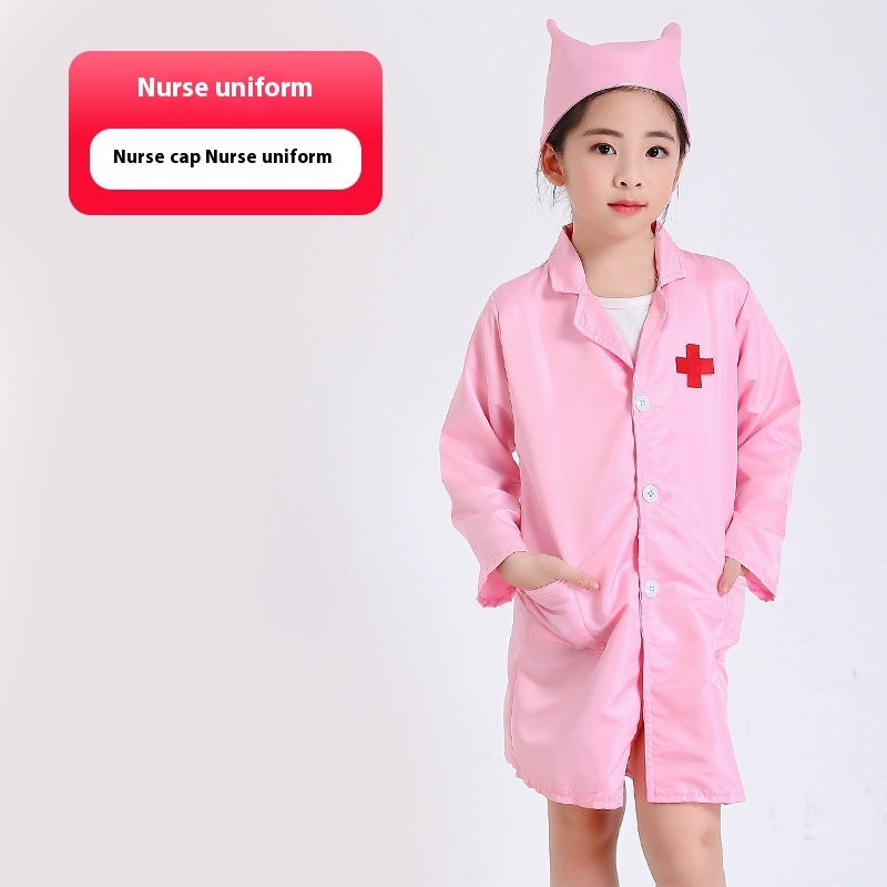 Children's Doctor's Overall Nurses' Uniform Role-playing Professional Mini Set