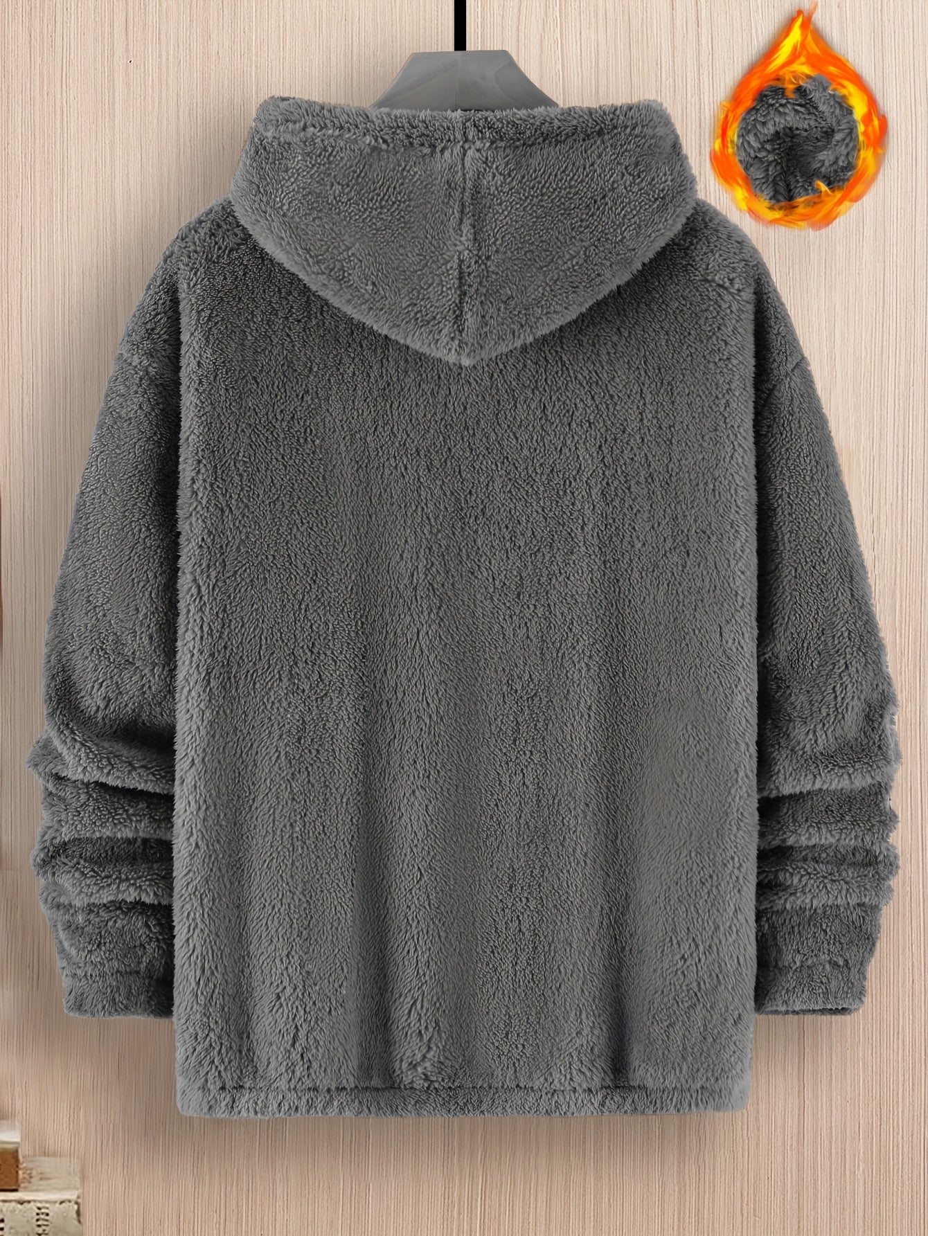 Classic Plus Size Hooded Fleece Jacket for Men 🧥❄️