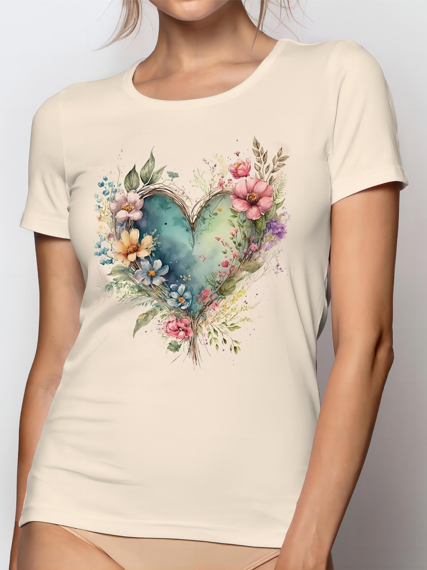 Floral Heartbeat Tee 🌸❤️