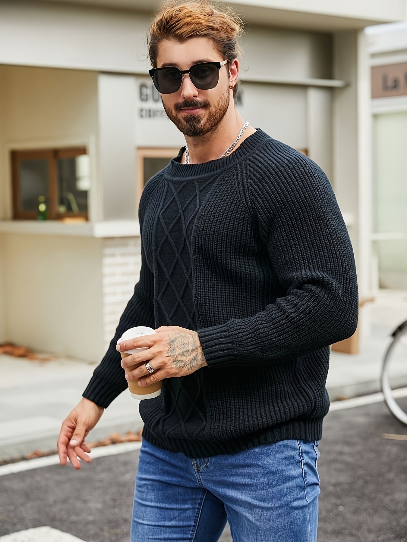 🧵 "Raglan Comfort" Men's Crew Neck Pullover Sweater ❄️