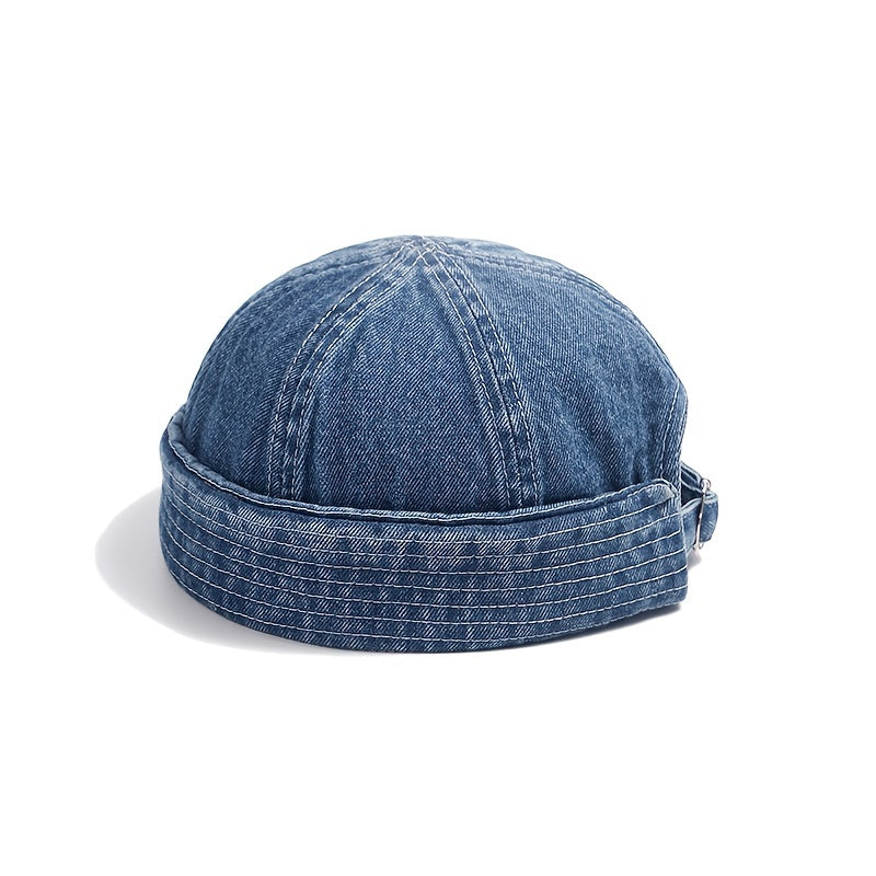 Vintage Vibe Brimless Denim Skull Cap 🧢✨