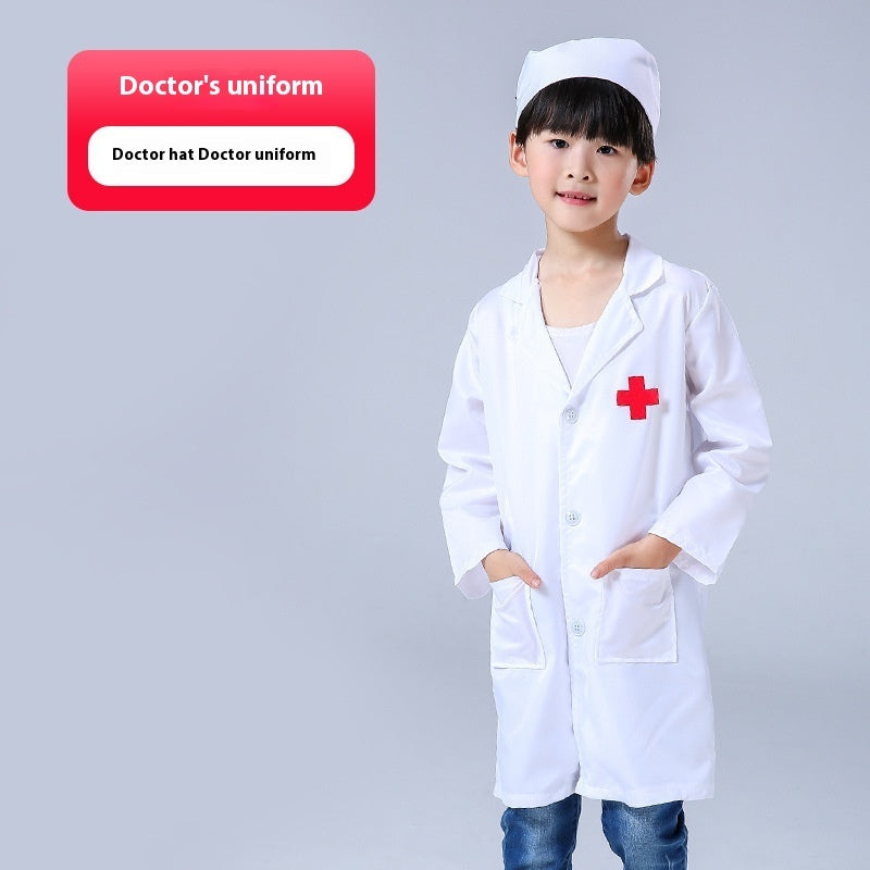 Children's Doctor's Overall Nurses' Uniform Role-playing Professional Mini Set