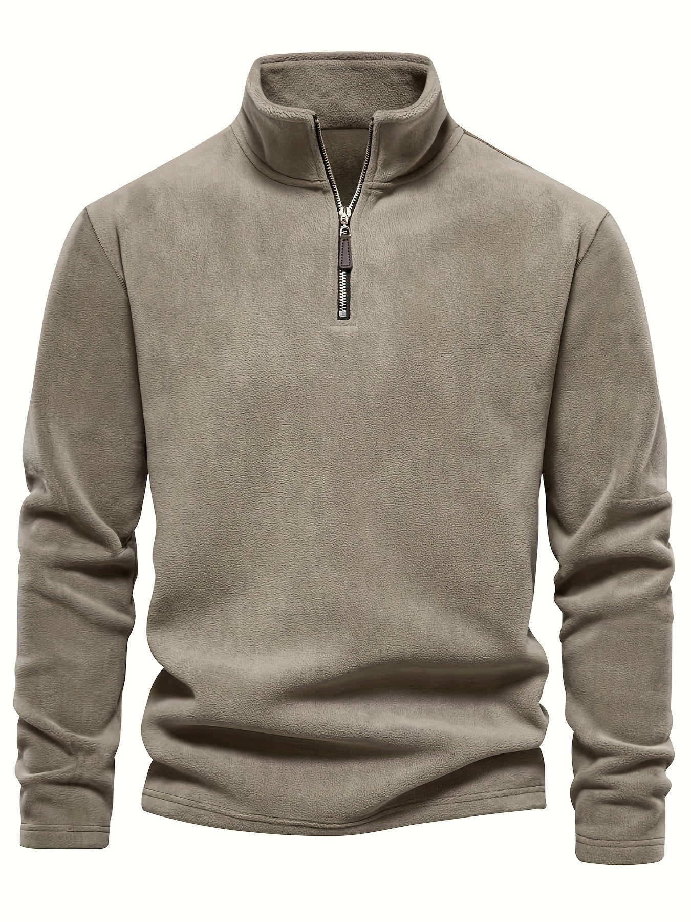 🍂 Autumn & Winter Men’s Fleece Henley Shirt - Stand Collar Half Zip Pullover ❄️