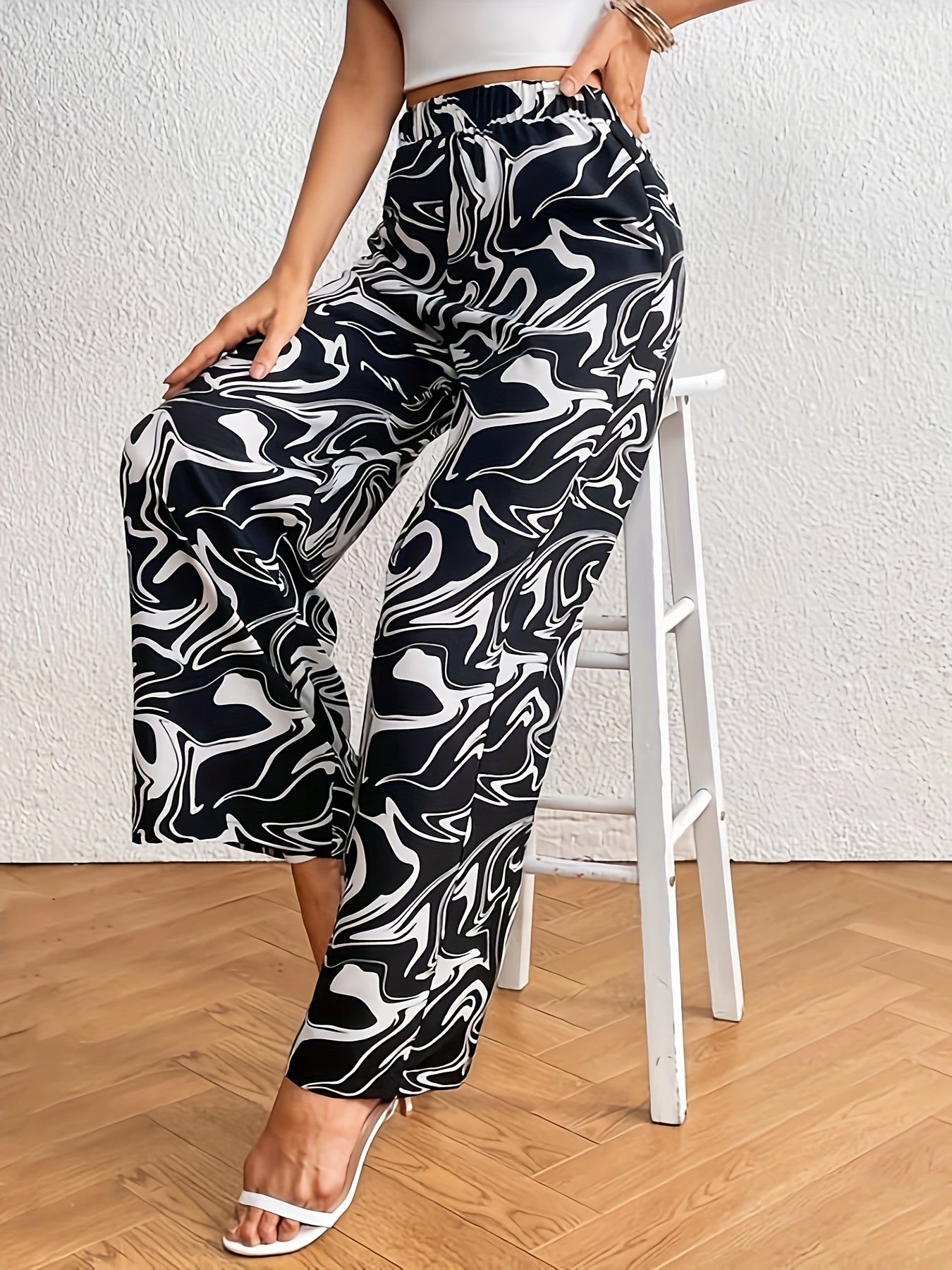 Marble Flow Wide Leg Pants