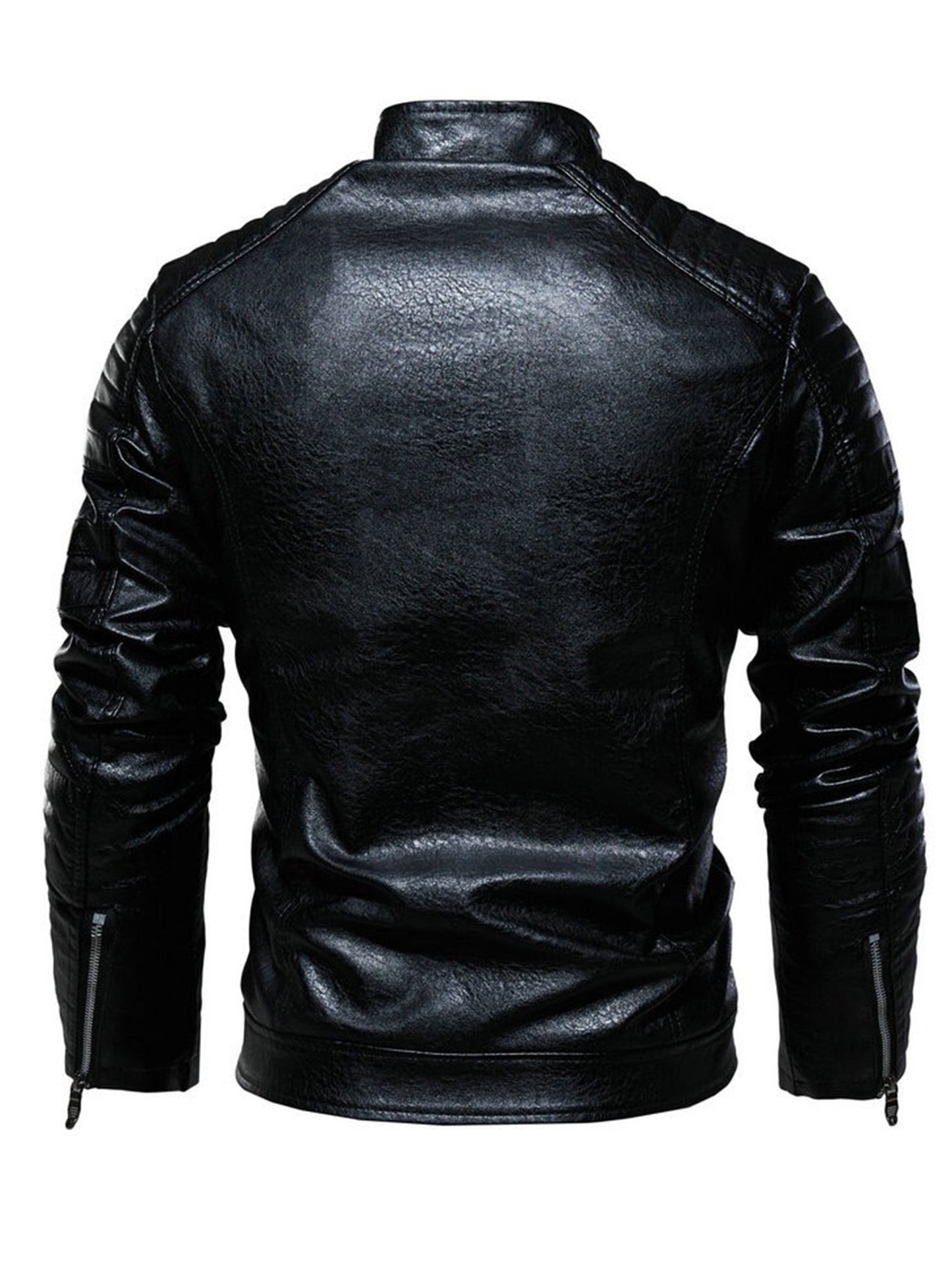 Creative Badge Plus Size Faux Leather Jacket for Men 🧥✨