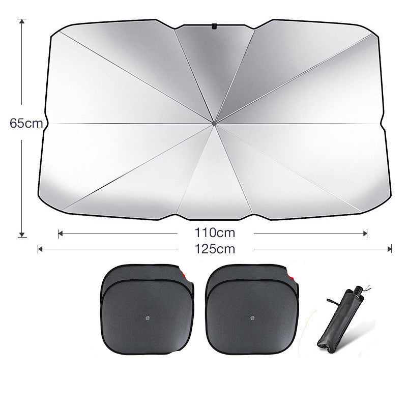 Sun Guard Foldable Car Windshield Sun Shade: UV Protection Umbrella