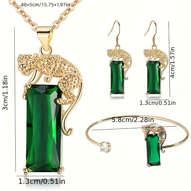 Leopard Elegance Jewelry Set 🐆💚