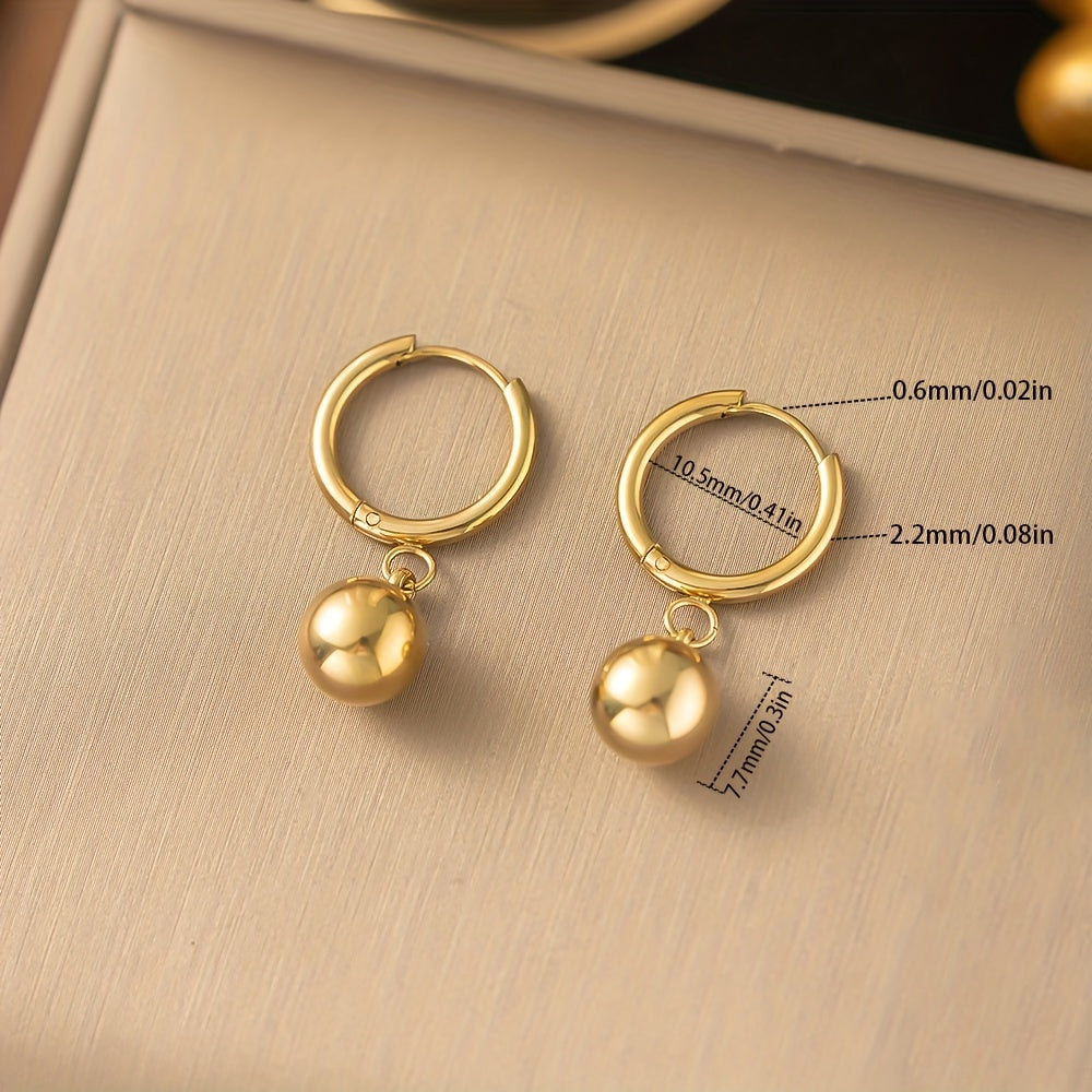 Chic 3-Piece Minimalist Round Bead Pendant Set - 18K Gold Plated Elegance ✨