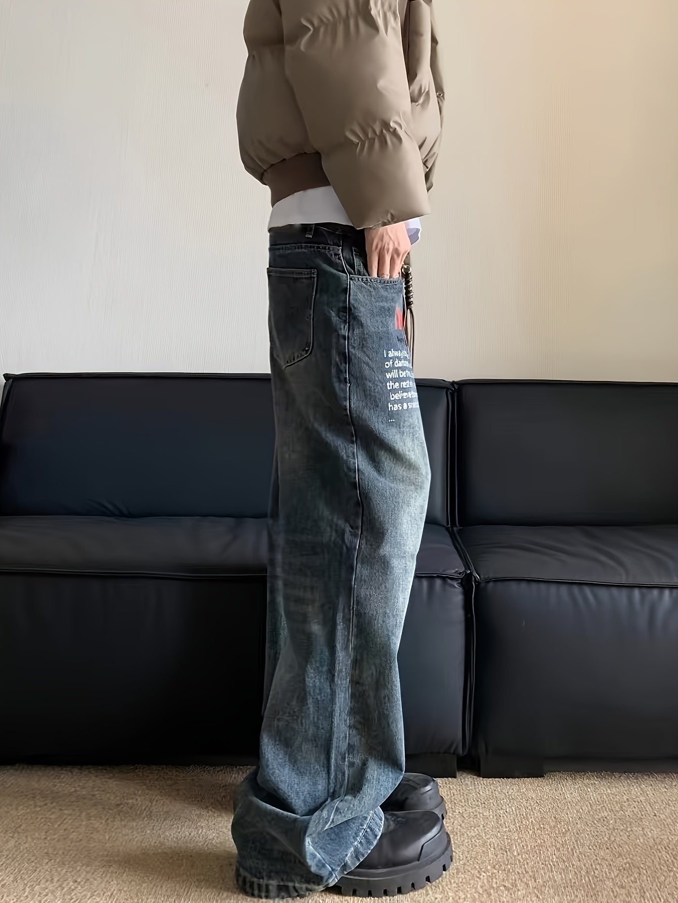 Urban Script Wide Leg Jeans 🖋️👖