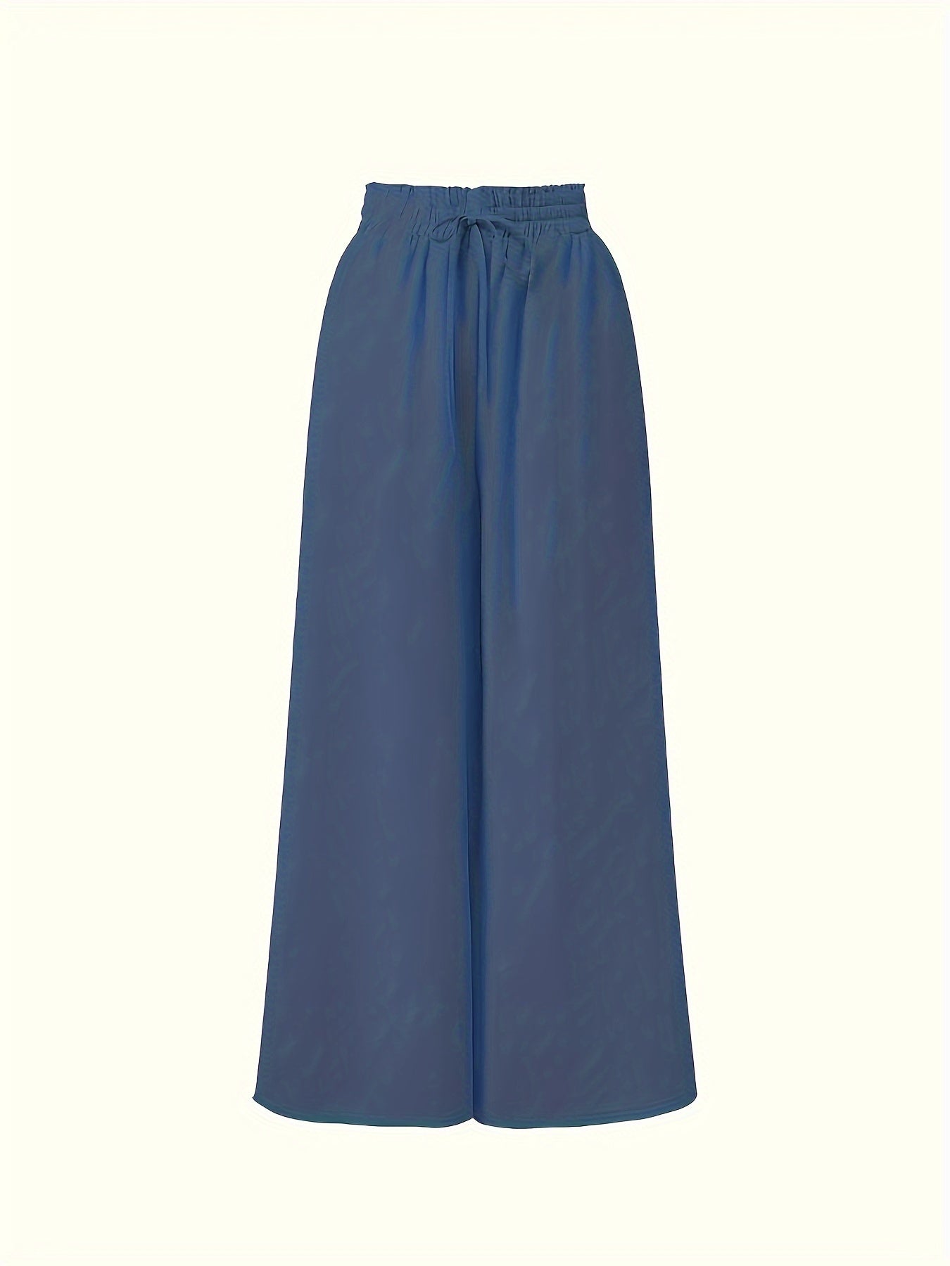 Elastic Waist Wide Leg Tied Pants