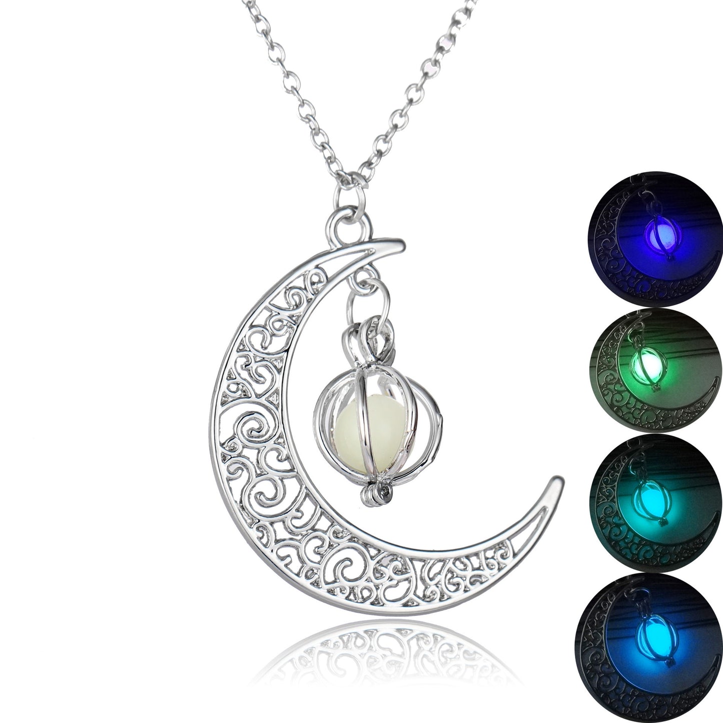 Lunar Glow Natural Stone Healing Necklace: Luminous Moon Pendant