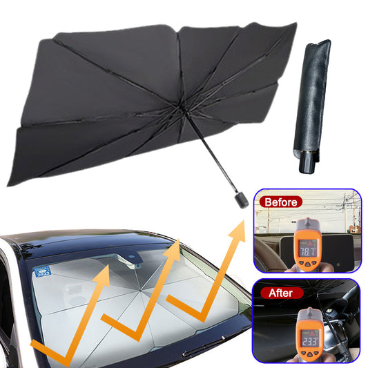 Sun Guard Foldable Car Windshield Sun Shade: UV Protection Umbrella