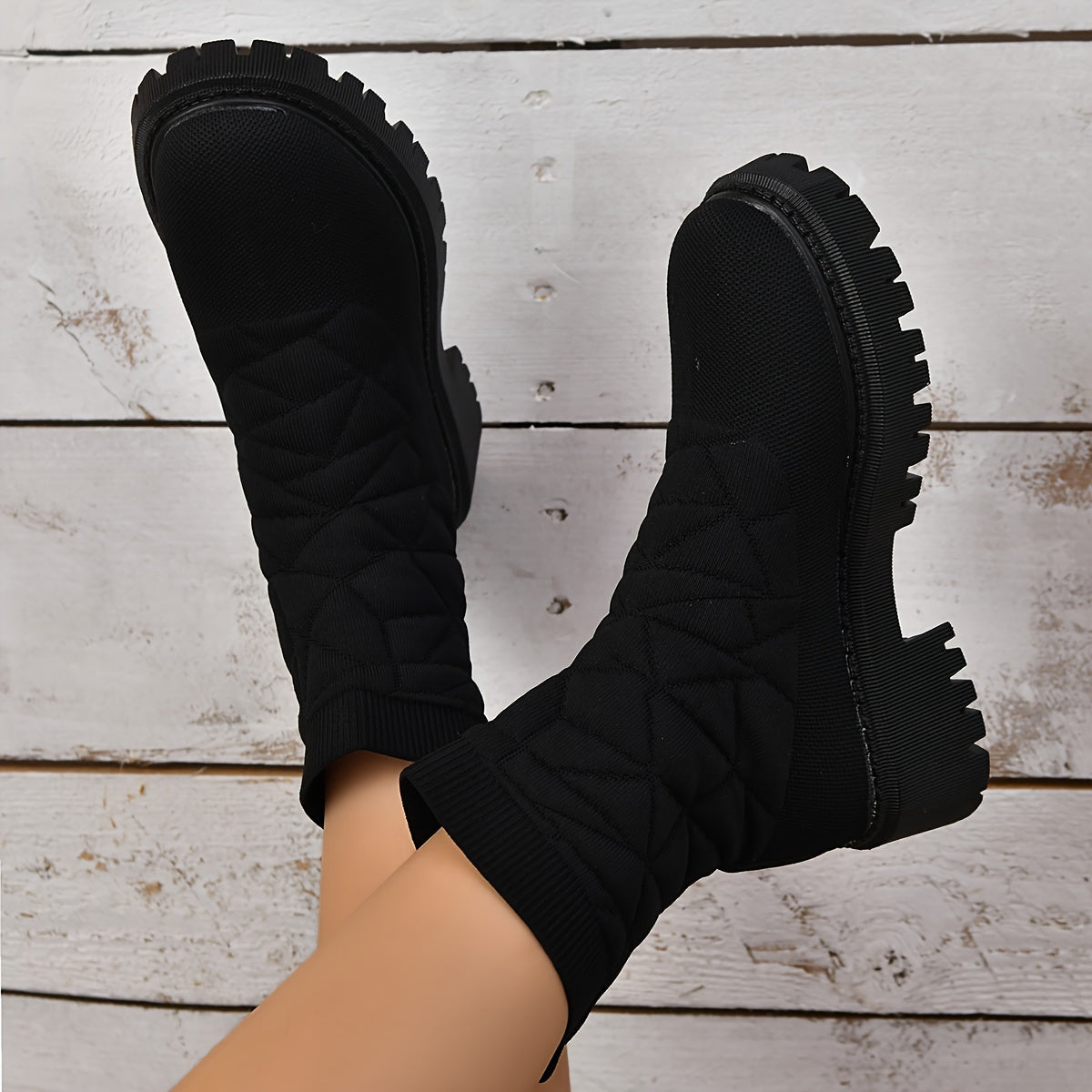 👢 Women's Cozy Knit Ankle Boots