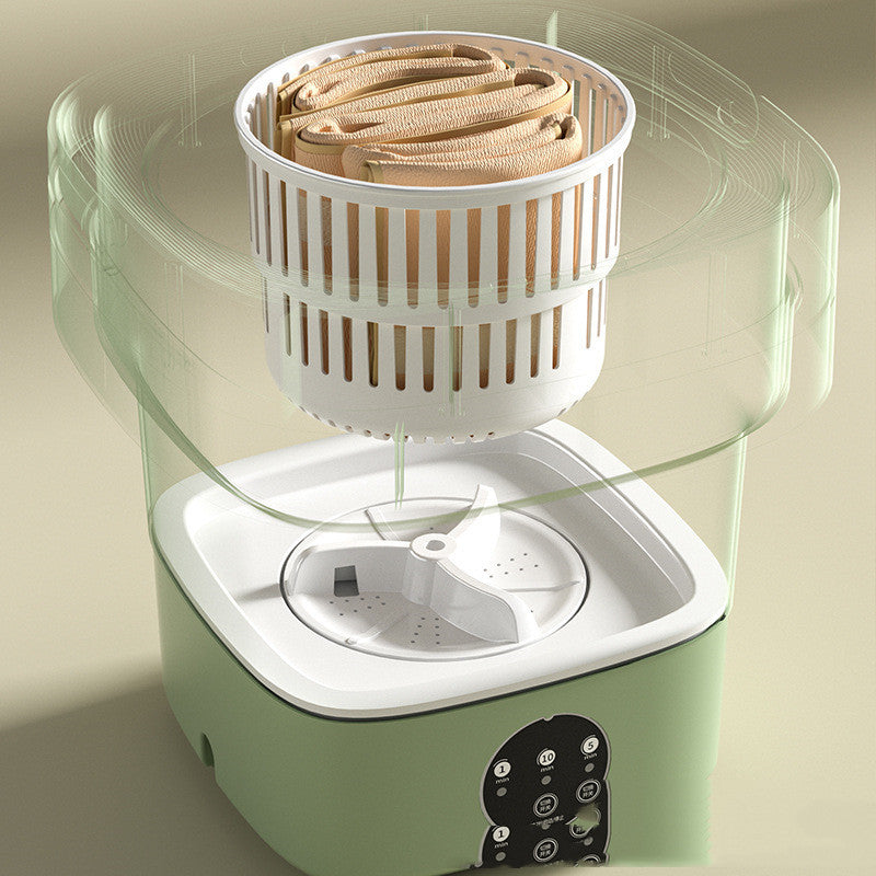 Mini Spin Portable Foldable Washing Machine: Compact and Convenient Laundry Solution with Spinning Dry Function